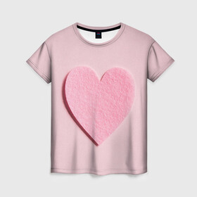 Женская футболка 3D с принтом Чистое сердце в Рязани, 100% полиэфир ( синтетическое хлопкоподобное полотно) | прямой крой, круглый вырез горловины, длина до линии бедер | возлюбленный | геометрическое сердце | майнкрафт серце | признание в любви | я влюблен