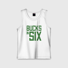 Детская майка хлопок с принтом Bucks In Six в Рязани,  |  | basketball | bucks | giannis | milwaukee | mvp | nba | ntetokounmpo | sport | streetball | адетокумбо | бакс | баскетбол | игра | милуоки | мяч | нба | олень | спорт | стритбол | тренер | чемпион | янис