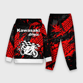 Детский костюм 3D (с толстовкой) с принтом KAWASAKI NINJA   КАВАСАКИ в Рязани,  |  | kawasaki | motorcycle | motosport | ninja | racing | speed | sport | байк | гонки | двигатель | кавасаки | мото | мотокросс | мотоспорт | мототриал | мотоцикл | нинзя. | скорость | спорт