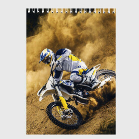 Скетчбук с принтом HUSQVARNA / ХУСКВАРНА / SPORT в Рязани, 100% бумага
 | 48 листов, плотность листов — 100 г/м2, плотность картонной обложки — 250 г/м2. Листы скреплены сверху удобной пружинной спиралью | Тематика изображения на принте: husqvarna | motorcycle | motosport | racing | speed | sport | байк. | гонки | двигатель | мото | мотокросс | мотоспорт | мототриал | мотоцикл | скорость | спорт | хускварна