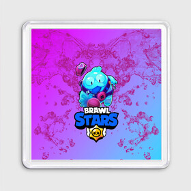 Магнит 55*55 с принтом BRAWL STARS SQUEAK: СКВИК. в Рязани, Пластик | Размер: 65*65 мм; Размер печати: 55*55 мм | brawl stars | leon | sally leon | shark | werewolf leon | акула | бравл старс | оборотень | сквик squeak