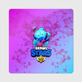 Магнит виниловый Квадрат с принтом BRAWL STARS SQUEAK: СКВИК. в Рязани, полимерный материал с магнитным слоем | размер 9*9 см, закругленные углы | brawl stars | leon | sally leon | shark | werewolf leon | акула | бравл старс | оборотень | сквик squeak