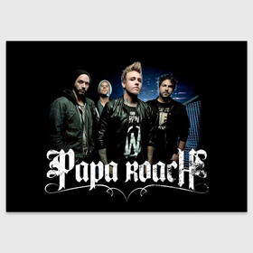 Поздравительная открытка с принтом Papa Roach band в Рязани, 100% бумага | плотность бумаги 280 г/м2, матовая, на обратной стороне линовка и место для марки
 | alternative | metall | music | papa roach | rock | альтернатива | джекоби шэддикс | джерри хортон | дэйв бакнер | металл | музыка | папа роач | папа роуч | папа таракан | рок | тобин эсперанс | тони палермо