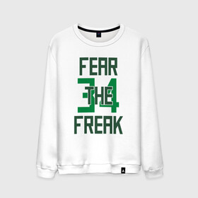 Мужской свитшот хлопок с принтом Fear The Freak 34 в Рязани, 100% хлопок |  | antetokounmpo | basketball | bucks | giannis | milwaukee | mvp | nba | sport | streetball | адетокумбо | бакс | баскетбол | игра | милуоки | мяч | нба | олень | спорт | стритбол | тренер | чемпион | янис