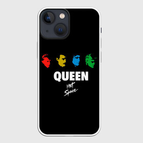 Чехол для iPhone 13 mini с принтом Hot Space в Рязани,  |  | Тематика изображения на принте: alternative | metall | music | queen | qween | rock | альтернатива | брайан мэй | джон дикон | квин | куин | металл | музыка | роджер тейлор | рок | фредди меркьюри