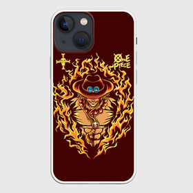 Чехол для iPhone 13 mini с принтом One Piece Портгас Д. Эйс в огне в Рязани,  |  | anime | manga | one piece | whitebeard pirates | аниме | бандит | большой куш | ван пис | вон пис | гол д. эйс | командир 2 ой дивизии | король пиратов | манга | пират | пираты белой бороды | пираты белоуса | портгас д. эйс