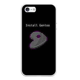 Чехол для iPhone 5/5S матовый с принтом Install Gentoo в Рязани, Силикон | Область печати: задняя сторона чехла, без боковых панелей | distro | gentoo | linux | programmer | генту | дистибутив | линух | программистам