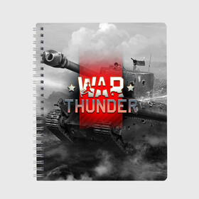 Тетрадь с принтом WAR THUNDER / ВАР ТАНДЕР  в Рязани, 100% бумага | 48 листов, плотность листов — 60 г/м2, плотность картонной обложки — 250 г/м2. Листы скреплены сбоку удобной пружинной спиралью. Уголки страниц и обложки скругленные. Цвет линий — светло-серый
 | game | war thunder | warthunder | world of tanks | wot | вар тандер | война | вот | игры | корабли | мир танков. | онлайн игра | самолеты | танки