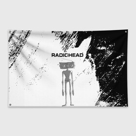 Флаг-баннер с принтом Radiohead | Радиохед (Z) в Рязани, 100% полиэстер | размер 67 х 109 см, плотность ткани — 95 г/м2; по краям флага есть четыре люверса для крепления | radiohead | thomas edward yorke | альтернативный рок | арт рок | джонни гринвуд | инди рок | колин гринвуд | том йорк | фил селуэй | эд о’брайен | экспериментальный рок | электронная музыка