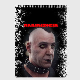 Скетчбук с принтом RAMMSTEIN | РАМШТАЙН (Z) в Рязани, 100% бумага
 | 48 листов, плотность листов — 100 г/м2, плотность картонной обложки — 250 г/м2. Листы скреплены сверху удобной пружинной спиралью | Тематика изображения на принте: lindemann | lm | rammstein | rock | кристиан лоренц | линдеманн | лм | музыка | рамштайн | рок | тилль линдеманн