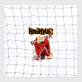 Магнитный плакат 3Х3 с принтом Кенма Козуме в Рязани, Полимерный материал с магнитным слоем | 9 деталей размером 9*9 см | haikyuu | аниме | волейбол | волейболист | капитан | кенма козуме | мульт | связующий | спорт