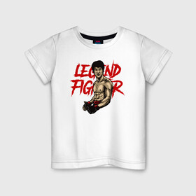 Детская футболка хлопок с принтом Легендарный боец в Рязани, 100% хлопок | круглый вырез горловины, полуприлегающий силуэт, длина до линии бедер | боец | брюс | вин чун | иллюстрация | легенда | ушу