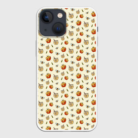 Чехол для iPhone 13 mini с принтом Яблоки и мёд в Рязани,  |  | apples | art | background | bees | drawings | honey | pattern | texture | арт | мед | паттерн | пчелы | рисунки | текстура | фон | яблоки