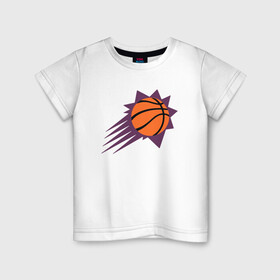 Детская футболка хлопок с принтом Suns Basket в Рязани, 100% хлопок | круглый вырез горловины, полуприлегающий силуэт, длина до линии бедер | Тематика изображения на принте: basketball | mvp | nba | phoenix | sport | streetball | suns | аризона | баскетбол | игра | крис пол | мяч | нба | санс | спорт | стритбол | тренер | финикс | чемпион