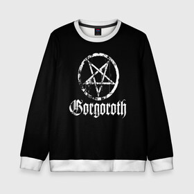 Детский свитшот 3D с принтом Gorgoroth в Рязани, 100% полиэстер | свободная посадка, прямой крой, мягкая тканевая резинка на рукавах и понизу свитшота | blackmetal | gorgoroth | metal | rock | блэк метал | горгоротх | группы | рок | роцк