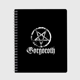 Тетрадь с принтом Gorgoroth в Рязани, 100% бумага | 48 листов, плотность листов — 60 г/м2, плотность картонной обложки — 250 г/м2. Листы скреплены сбоку удобной пружинной спиралью. Уголки страниц и обложки скругленные. Цвет линий — светло-серый
 | blackmetal | gorgoroth | metal | rock | блэк метал | горгоротх | группы | рок | роцк