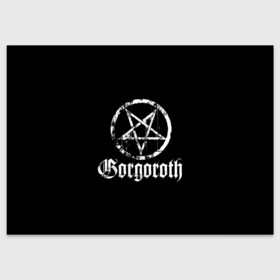 Поздравительная открытка с принтом Gorgoroth в Рязани, 100% бумага | плотность бумаги 280 г/м2, матовая, на обратной стороне линовка и место для марки
 | Тематика изображения на принте: blackmetal | gorgoroth | metal | rock | блэк метал | горгоротх | группы | рок | роцк