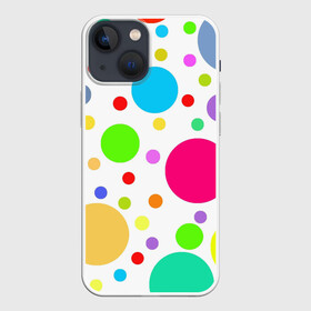 Чехол для iPhone 13 mini с принтом Polka dot в Рязани,  |  | dotted | в горошек | зелёный | красный | разноцветный | синий | узор