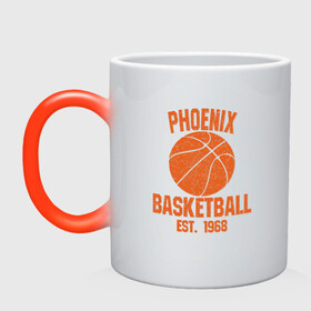 Кружка хамелеон с принтом Phoenix Basketball в Рязани, керамика | меняет цвет при нагревании, емкость 330 мл | basketball | mvp | nba | phoenix | sport | streetball | suns | аризона | баскетбол | игра | крис пол | мяч | нба | санс | спорт | стритбол | тренер | финикс | чемпион