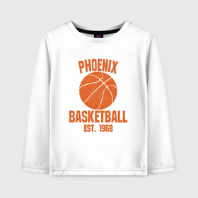 Детский лонгслив хлопок с принтом Phoenix Basketball в Рязани, 100% хлопок | круглый вырез горловины, полуприлегающий силуэт, длина до линии бедер | basketball | mvp | nba | phoenix | sport | streetball | suns | аризона | баскетбол | игра | крис пол | мяч | нба | санс | спорт | стритбол | тренер | финикс | чемпион