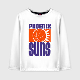 Детский лонгслив хлопок с принтом Phoenix Suns в Рязани, 100% хлопок | круглый вырез горловины, полуприлегающий силуэт, длина до линии бедер | basketball | mvp | nba | phoenix | sport | streetball | suns | аризона | баскетбол | игра | крис пол | мяч | нба | санс | спорт | стритбол | тренер | финикс | чемпион