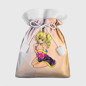 Подарочный 3D мешок с принтом Милая блондинка 18+ в Рязани, 100% полиэстер | Размер: 29*39 см | Тематика изображения на принте: аниме | анимешная | блондинка | вайфу | девочка | девушка | кавайная | милая | тян