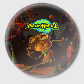 Значок с принтом PsychoNauts 2 Распутин в Рязани,  металл | круглая форма, металлическая застежка в виде булавки | Тематика изображения на принте: aquato | games | logo | nextgen | pc | playstation 5 | ps 5 | psychonauts | raz | xbox | игры | иксбокс | лого | некстген | пк | пллейстейшен 5 | пс 5 | психонавты 2 | рас