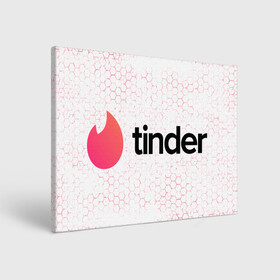 Холст прямоугольный с принтом Tinder - Honeycomb в Рязани, 100% ПВХ |  | Тематика изображения на принте: app | application | fire | logo | symbol | tinder | знакомства | лого | любовь | огонек | приложение | символ | соты | тиндер