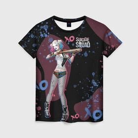 Женская футболка 3D с принтом Art Harley Quinn SS 2016 в Рязани, 100% полиэфир ( синтетическое хлопкоподобное полотно) | прямой крой, круглый вырез горловины, длина до линии бедер | dc | dc comics | harley | harley quinn | suicide squad | suicide squad 2016 | диси | киновселенная диси | харли | харли квинн | харлин