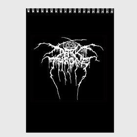 Скетчбук с принтом Darkthrone в Рязани, 100% бумага
 | 48 листов, плотность листов — 100 г/м2, плотность картонной обложки — 250 г/м2. Листы скреплены сверху удобной пружинной спиралью | darkthrone | metal | rock | блэк метал | дарктрон | метал | рок | темный трон