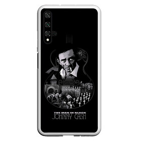 Чехол для Honor 20 с принтом JOHNNY CASH в Рязани, Силикон | Область печати: задняя сторона чехла, без боковых панелей | black | blues | cash | dark | guitar | johnny | man | rock | usa | блюз | гитара | джони | джонни | кэш | музыка | разное | рок | сша | человек | черный