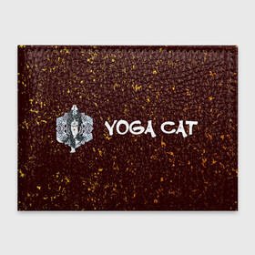 Обложка для студенческого билета с принтом Кошачья Йога - Гранж в Рязани, натуральная кожа | Размер: 11*8 см; Печать на всей внешней стороне | Тематика изображения на принте: cat | cats | yoga | гранж | дзен | инь | йога | кот | коты | кошачья | кошка | кошки | намасте | практика | расслабление | хамса | янь