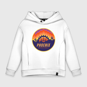 Детское худи Oversize хлопок с принтом Phoenix Basketball в Рязани, френч-терри — 70% хлопок, 30% полиэстер. Мягкий теплый начес внутри —100% хлопок | боковые карманы, эластичные манжеты и нижняя кромка, капюшон на магнитной кнопке | basketball | mvp | nba | phoenix | sport | streetball | suns | аризона | баскетбол | игра | крис пол | мяч | нба | санс | спорт | стритбол | тренер | финикс | чемпион