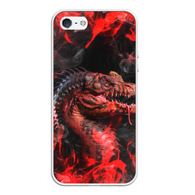 Чехол для iPhone 5/5S матовый с принтом Опасный Динозавр | Red Dino (Z) в Рязани, Силикон | Область печати: задняя сторона чехла, без боковых панелей | dino | dinosauria | red dino | t rex | ti rex | дино | динозавр | красный динозавр | парк юрского | т рекс | ти рекс | хищник | чудовище | юрский период | ящер | ящерица