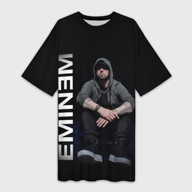 Платье-футболка 3D с принтом EMINEM в Рязани,  |  | 8 mile | d12 | eminem | gangsta | god | hip hop | marshall | music | rap | shady | slim | usa | белый | бог | маршал | музыка | рэп | слим шеди | сша | хип хоп | эминем