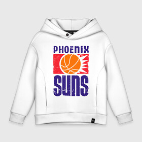 Детское худи Oversize хлопок с принтом Phoenix Suns в Рязани, френч-терри — 70% хлопок, 30% полиэстер. Мягкий теплый начес внутри —100% хлопок | боковые карманы, эластичные манжеты и нижняя кромка, капюшон на магнитной кнопке | basketball | mvp | nba | phoenix | sport | streetball | suns | аризона | баскетбол | игра | крис пол | мяч | нба | санс | спорт | стритбол | тренер | финикс | чемпион