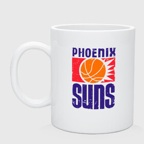 Кружка керамическая с принтом Phoenix Suns в Рязани, керамика | объем — 330 мл, диаметр — 80 мм. Принт наносится на бока кружки, можно сделать два разных изображения | Тематика изображения на принте: basketball | mvp | nba | phoenix | sport | streetball | suns | аризона | баскетбол | игра | крис пол | мяч | нба | санс | спорт | стритбол | тренер | финикс | чемпион