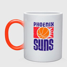 Кружка хамелеон с принтом Phoenix Suns в Рязани, керамика | меняет цвет при нагревании, емкость 330 мл | Тематика изображения на принте: basketball | mvp | nba | phoenix | sport | streetball | suns | аризона | баскетбол | игра | крис пол | мяч | нба | санс | спорт | стритбол | тренер | финикс | чемпион