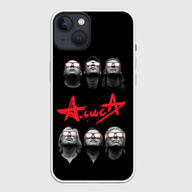 Чехол для iPhone 13 с принтом АЛИСА в Рязани,  |  | metal | music | punk | rock | russian | алиса | группа | кинчев | красное | метал | музыка | небо | панк | петербург | питер | ретро | рок | русский | славян | черный