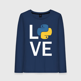 Женский лонгслив хлопок с принтом PYTHON LOVE / ПАЙТОН в Рязани, 100% хлопок |  | big data | hacker | it | python | айти | база данных | взлом | искусственный интелект. | кодер | нейросети | пайтон | питон | прогер | программирование | программист | разработчик | хакер | языки программирования