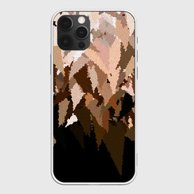 Чехол для iPhone 12 Pro Max с принтом Бежево-коричневая мозаика  в Рязани, Силикон |  | Тематика изображения на принте: абстрактный | бежевый | камуфляж | коричневый | мозаика | молодежный | мужской | современный | соты | текстура