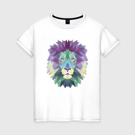 Женская футболка хлопок с принтом Lion в Рязани, 100% хлопок | прямой крой, круглый вырез горловины, длина до линии бедер, слегка спущенное плечо | animal | cat | lion | африка | животные | зверь | кот | кошка | лев | львенок | львица | тигр | хищник | царь