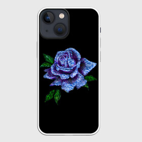 Чехол для iPhone 13 mini с принтом Сапфировая роза в Рязани,  |  | rose | лазурная | роза | сапфир | сапфировая | сапфировый | цветок | цветочек | цветочки | цветы