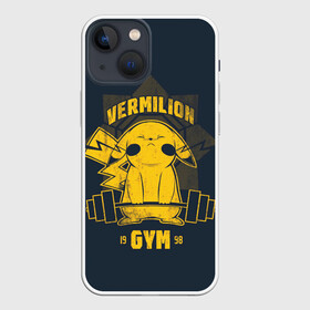 Чехол для iPhone 13 mini с принтом Vermilion gym в Рязани,  |  | anime | pokemon | poket monster | poketmon | аниме | анимэ | вермилион | карманные монстры | покемон | спорт | спортзал | спортсменам