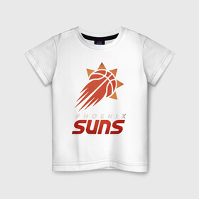 Детская футболка хлопок с принтом Suns Basketball в Рязани, 100% хлопок | круглый вырез горловины, полуприлегающий силуэт, длина до линии бедер | Тематика изображения на принте: basketball | mvp | nba | phoenix | sport | streetball | suns | аризона | баскетбол | игра | крис пол | мяч | нба | санс | спорт | стритбол | тренер | финикс | чемпион