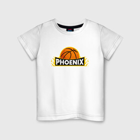 Детская футболка хлопок с принтом Phoenix Basketball в Рязани, 100% хлопок | круглый вырез горловины, полуприлегающий силуэт, длина до линии бедер | basketball | mvp | nba | phoenix | sport | streetball | suns | аризона | баскетбол | игра | крис пол | мяч | нба | санс | спорт | стритбол | тренер | финикс | чемпион