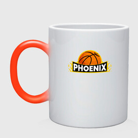 Кружка хамелеон с принтом Phoenix Basketball в Рязани, керамика | меняет цвет при нагревании, емкость 330 мл | basketball | mvp | nba | phoenix | sport | streetball | suns | аризона | баскетбол | игра | крис пол | мяч | нба | санс | спорт | стритбол | тренер | финикс | чемпион