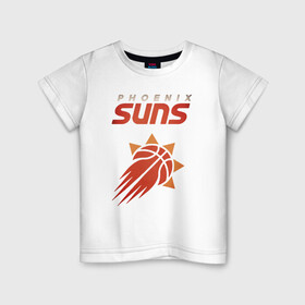 Детская футболка хлопок с принтом Phoenix Suns в Рязани, 100% хлопок | круглый вырез горловины, полуприлегающий силуэт, длина до линии бедер | Тематика изображения на принте: basketball | mvp | nba | phoenix | sport | streetball | suns | аризона | баскетбол | игра | крис пол | мяч | нба | санс | спорт | стритбол | тренер | финикс | чемпион