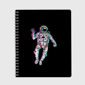Тетрадь с принтом Космонавт в Рязани, 100% бумага | 48 листов, плотность листов — 60 г/м2, плотность картонной обложки — 250 г/м2. Листы скреплены сбоку удобной пружинной спиралью. Уголки страниц и обложки скругленные. Цвет линий — светло-серый
 | астронавт | исследователь | космонавт | космос | путешественник | рисунок