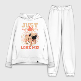 Женский костюм хлопок Oversize с принтом МИЛАХА МОПС в Рязани,  |  | animal | baby | dog | honey | love | домашние | животные | красота | любовь | малыш | милашка | мопс | собаки